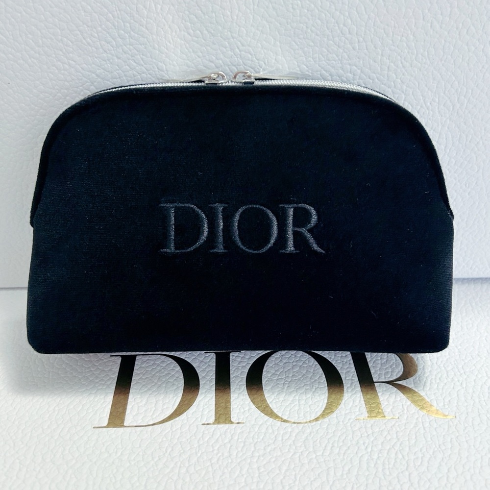 Dior Midnight Black Velvet Cosmetic Bag